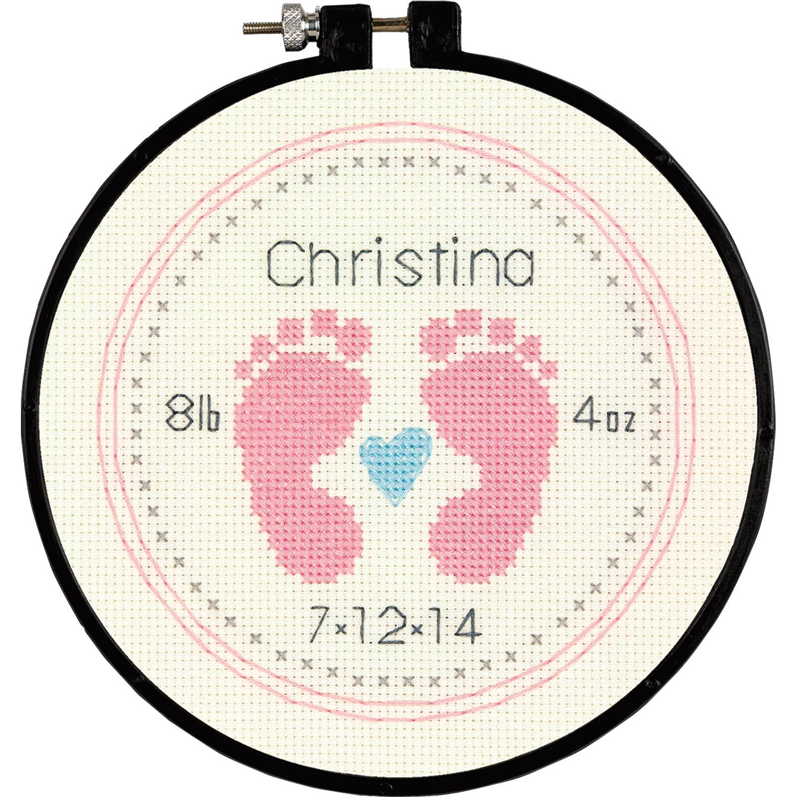 Find The Dimensions Counted Cross Stitch Kit Baby Footprints At Michaels