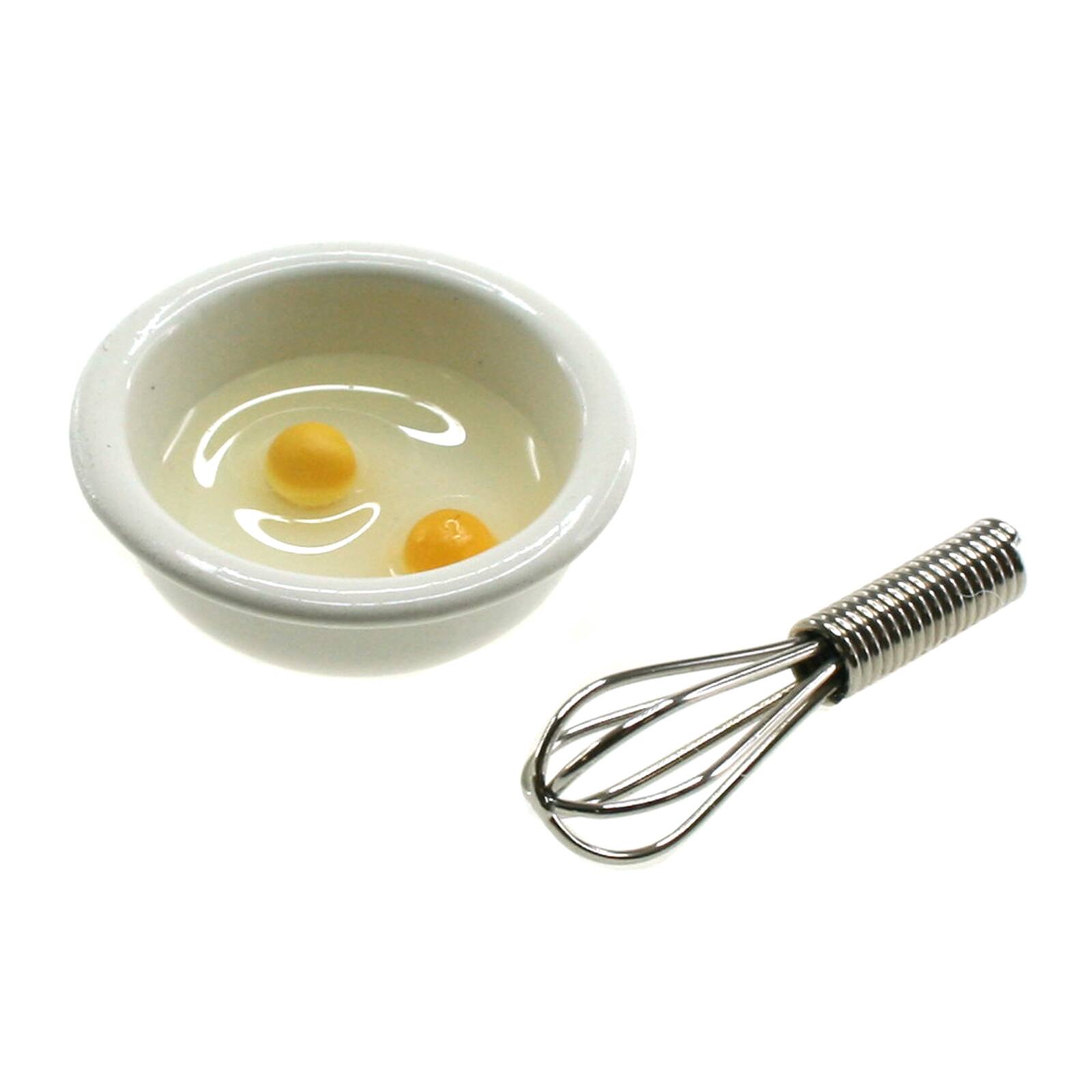 Eggs in Bowl & Whisk 1:12 Scale for Dolls House Kitchen 