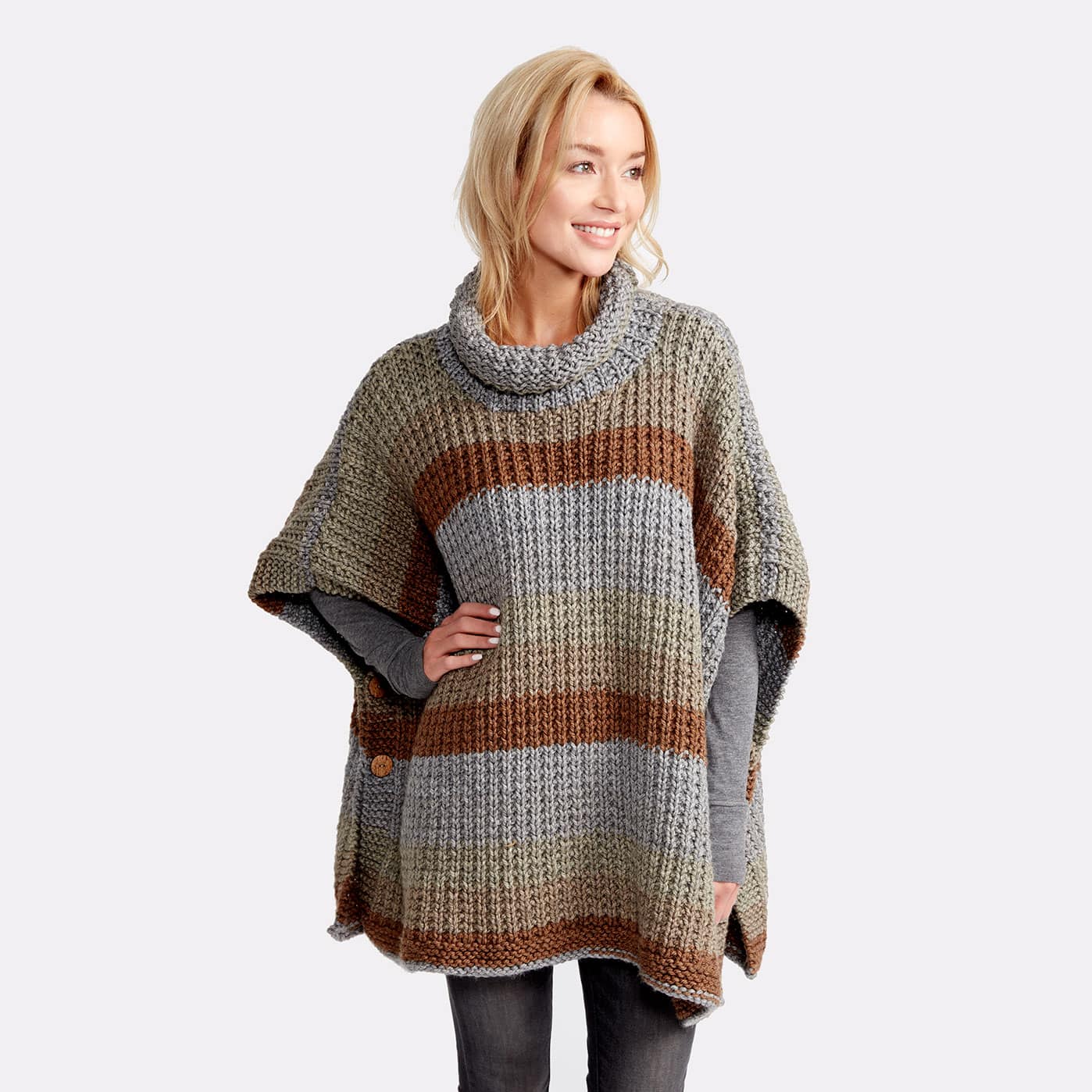 Caron® Tea Cakes™ Cozy Up Knit Poncho | Projects | Michaels