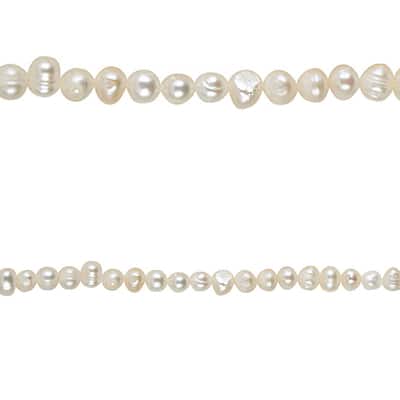 White Fresh Water Pearl Beads, 6mm by Bead Landing™ image