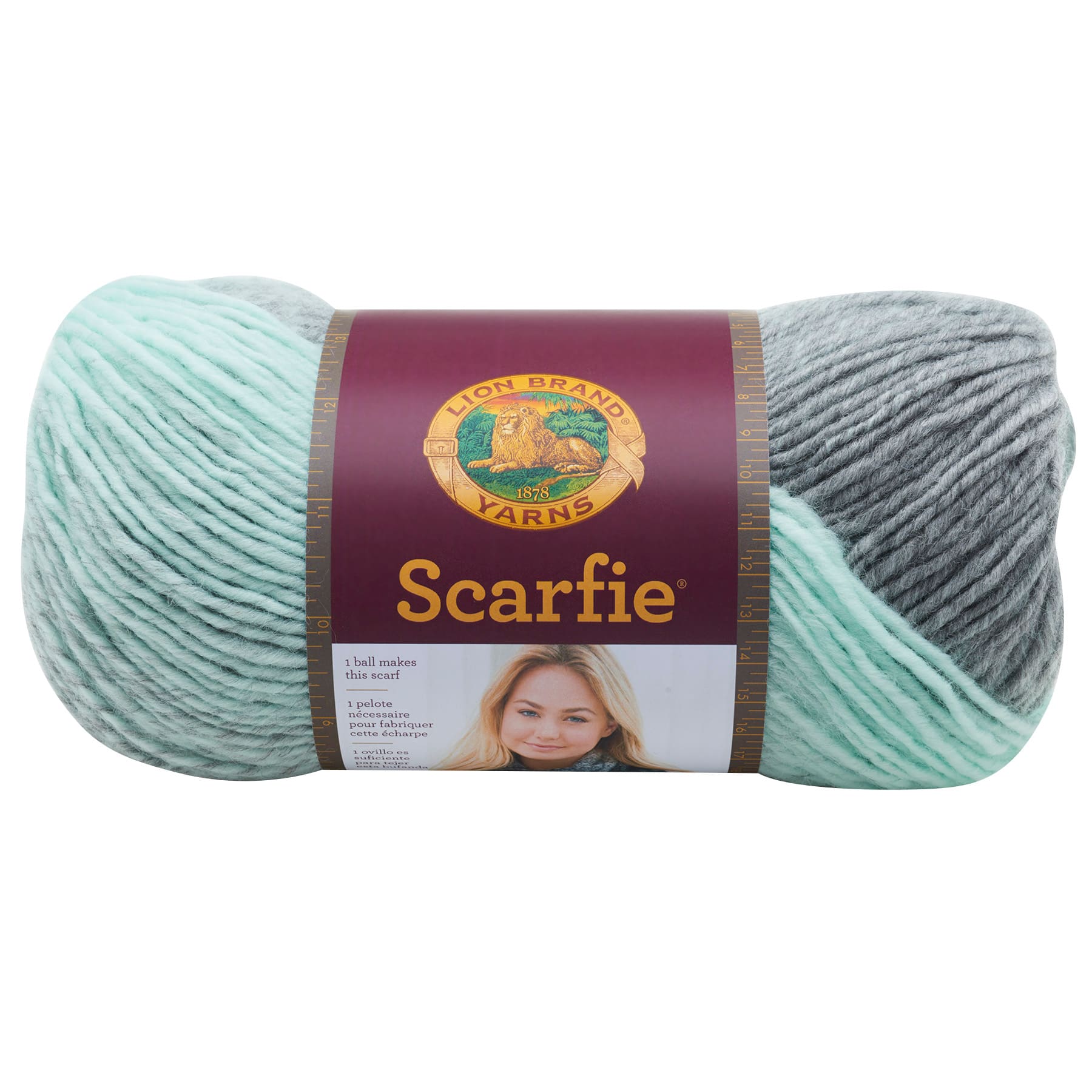 LION BRAND SCARFIE Yarn - Cream/Silver - 78% Acrylic / 22% Wool￼ - NEW