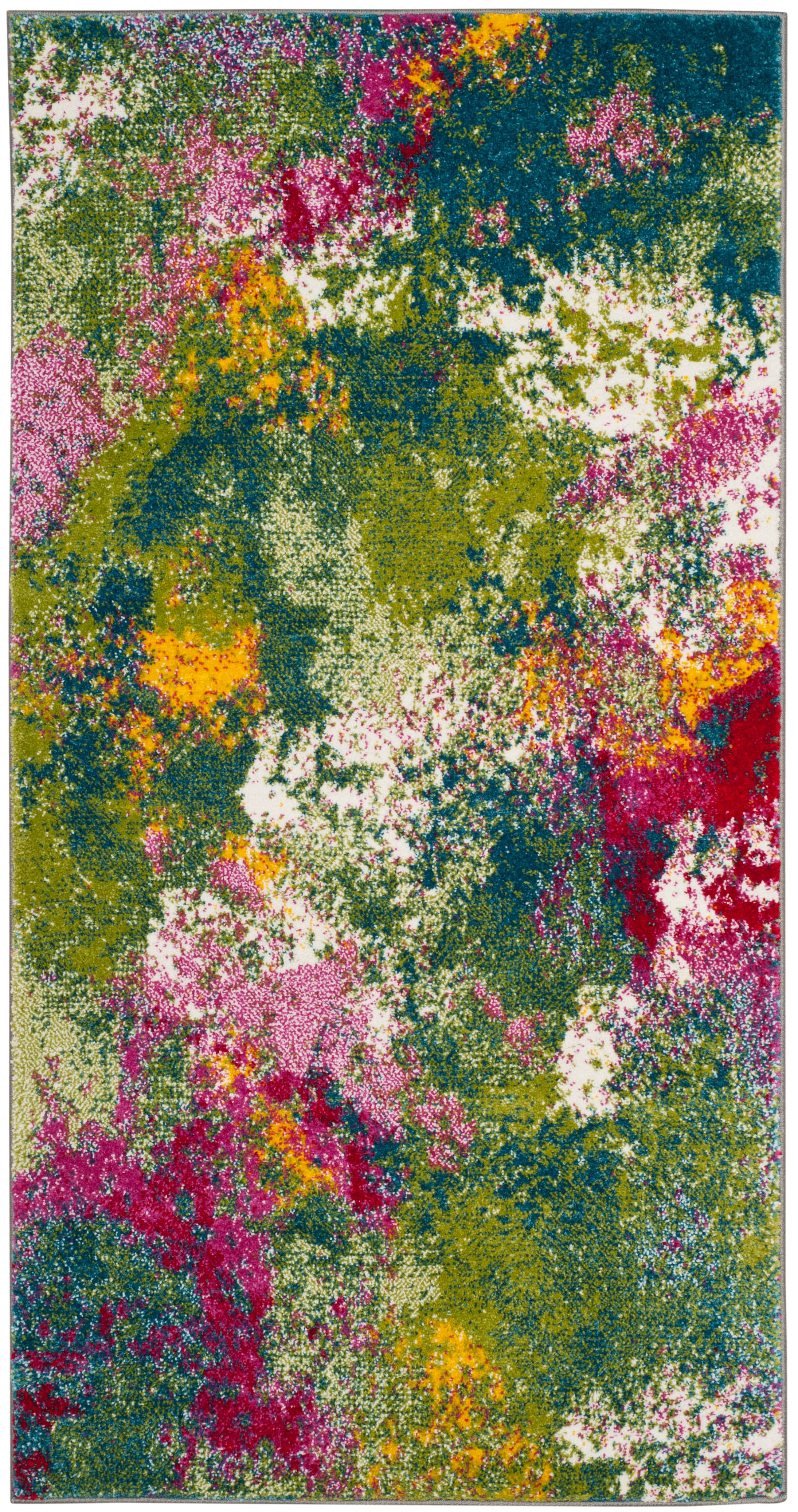 Water Color Modern Splash 2&#x27;-2&#x22; X 4&#x27; Area Rug
