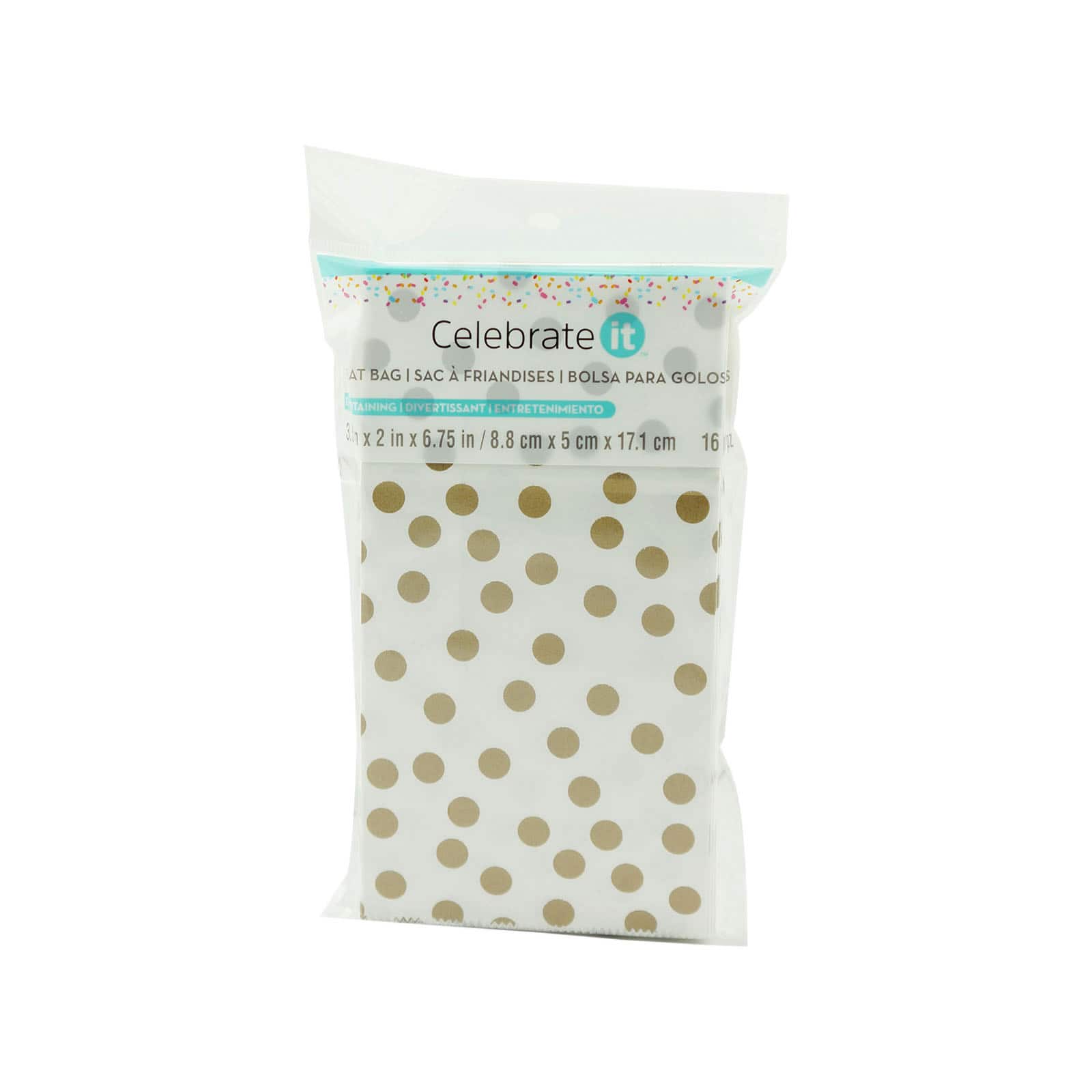 Small White &#x26; Gold Treat Bags By Celebrate It&#x2122;