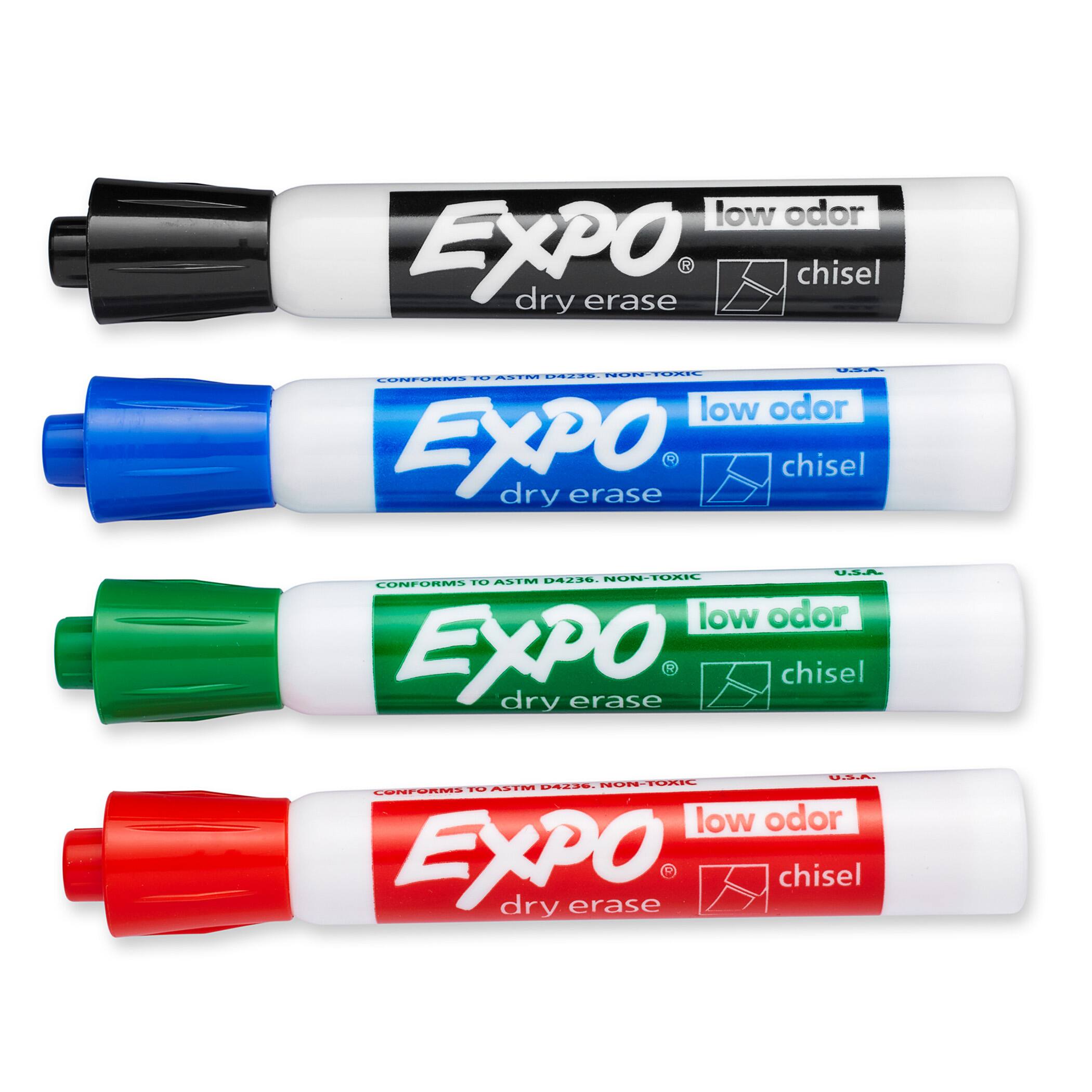 4 Packs: 3 Packs 4 ct. (48 total) Expo&#xAE; Low Odor Basic Assorted Chisel Tip Dry Erase Markers