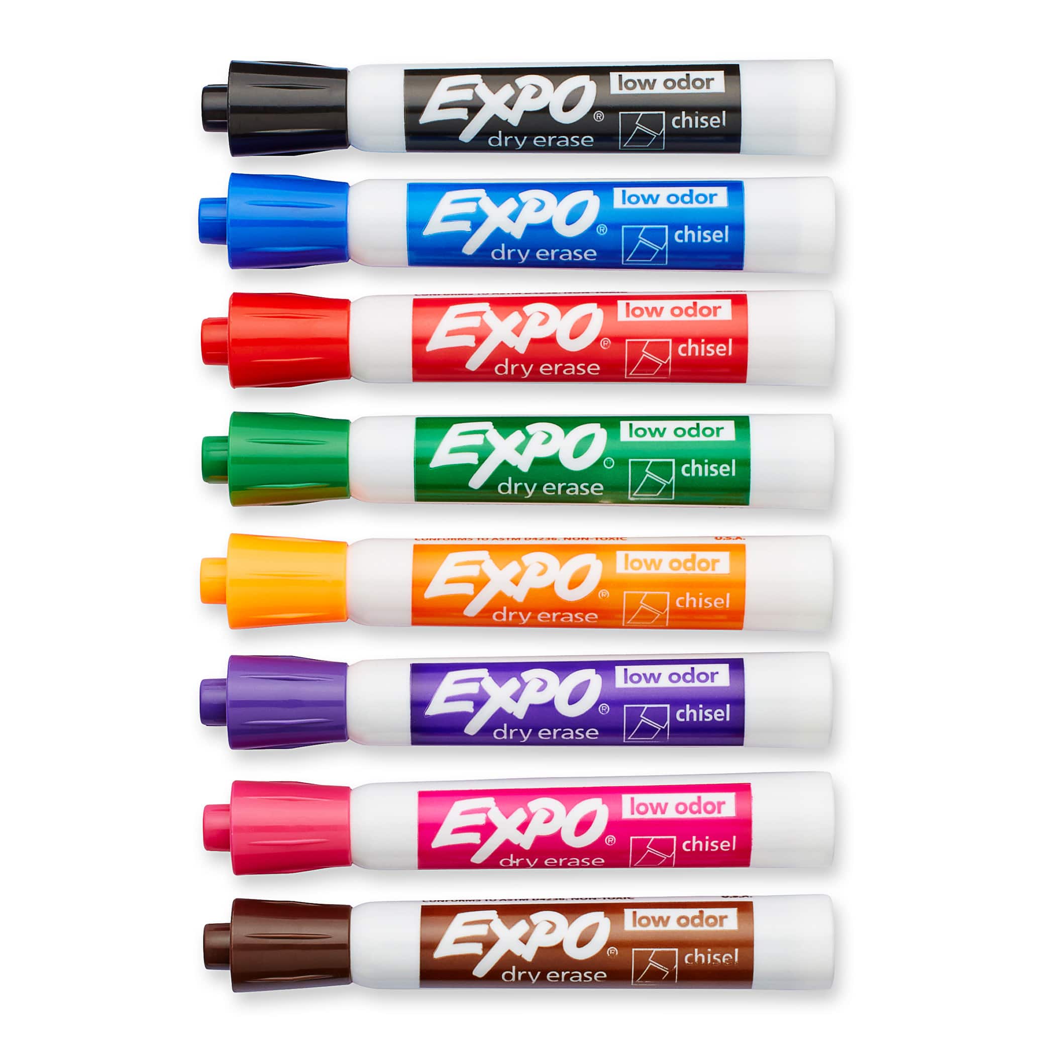Expo - Pack of 8 Low Odor Ultra Fine Tip Dry Erase Markers, Black