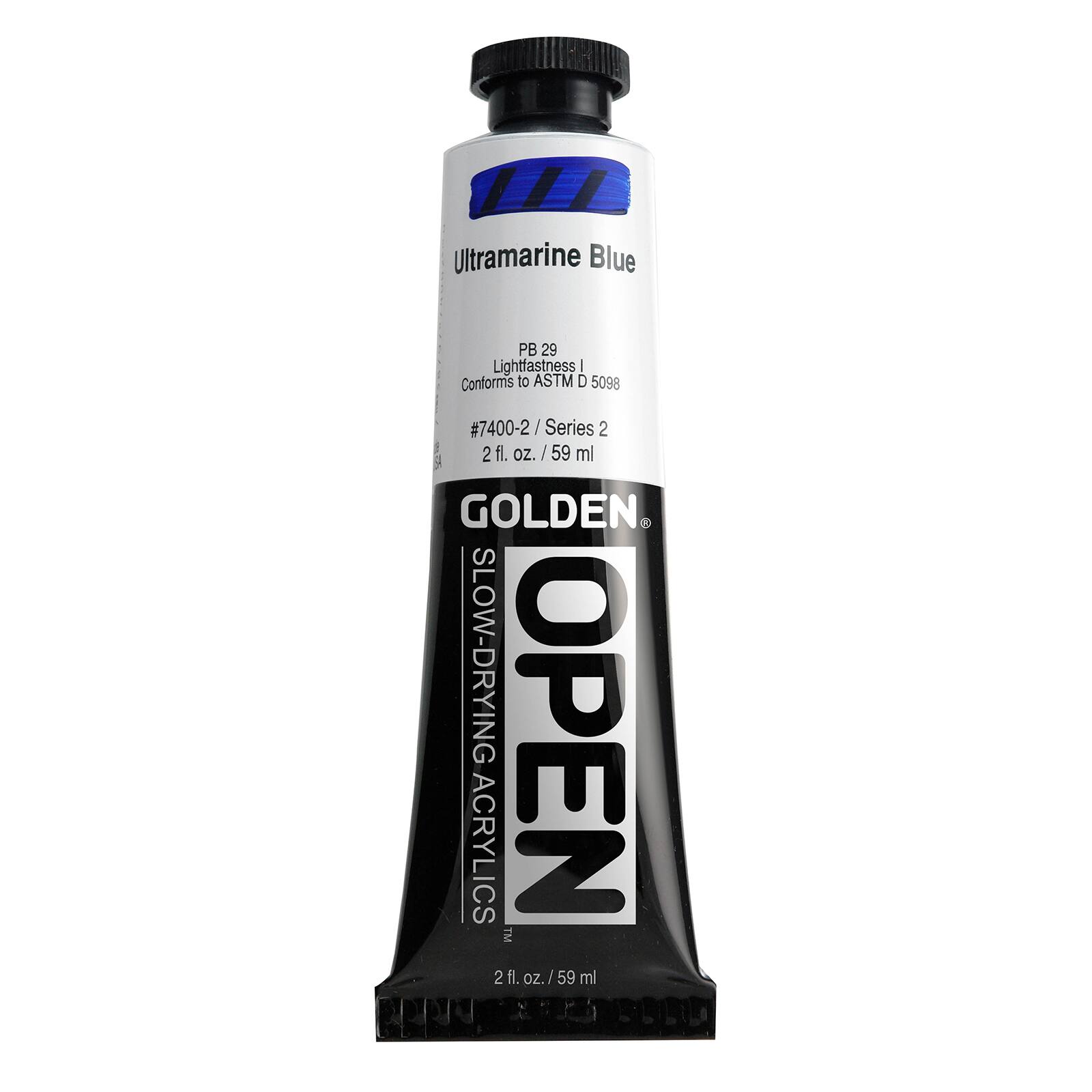 Golden OPEN Slow-Drying Acrylics, 2 oz Paint in Ultramarine Blue