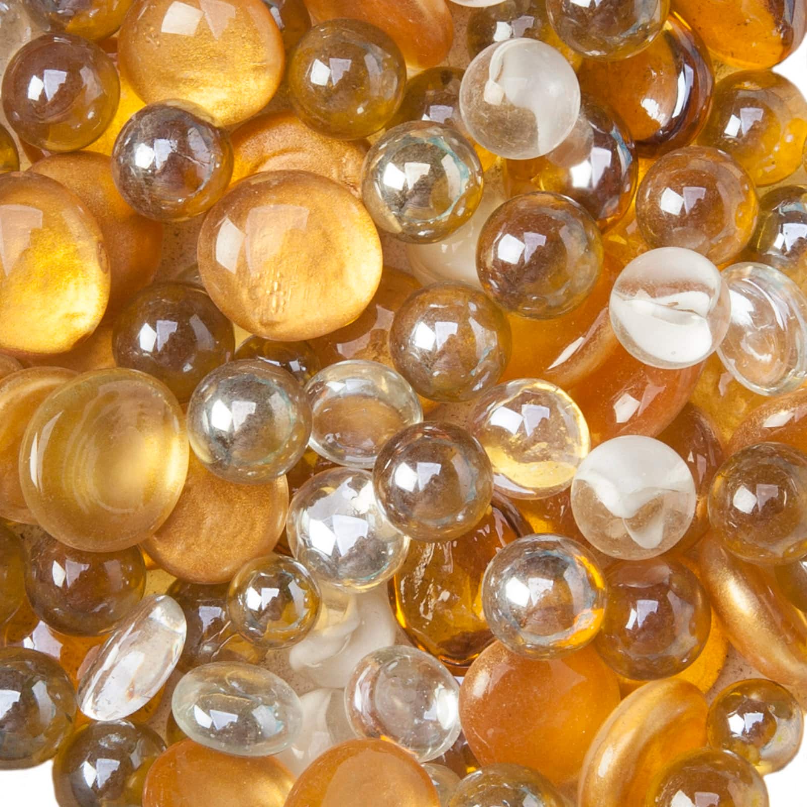 12 Pack: Golden Glass Gems &#x26; Marbles By Ashland&#x2122;
