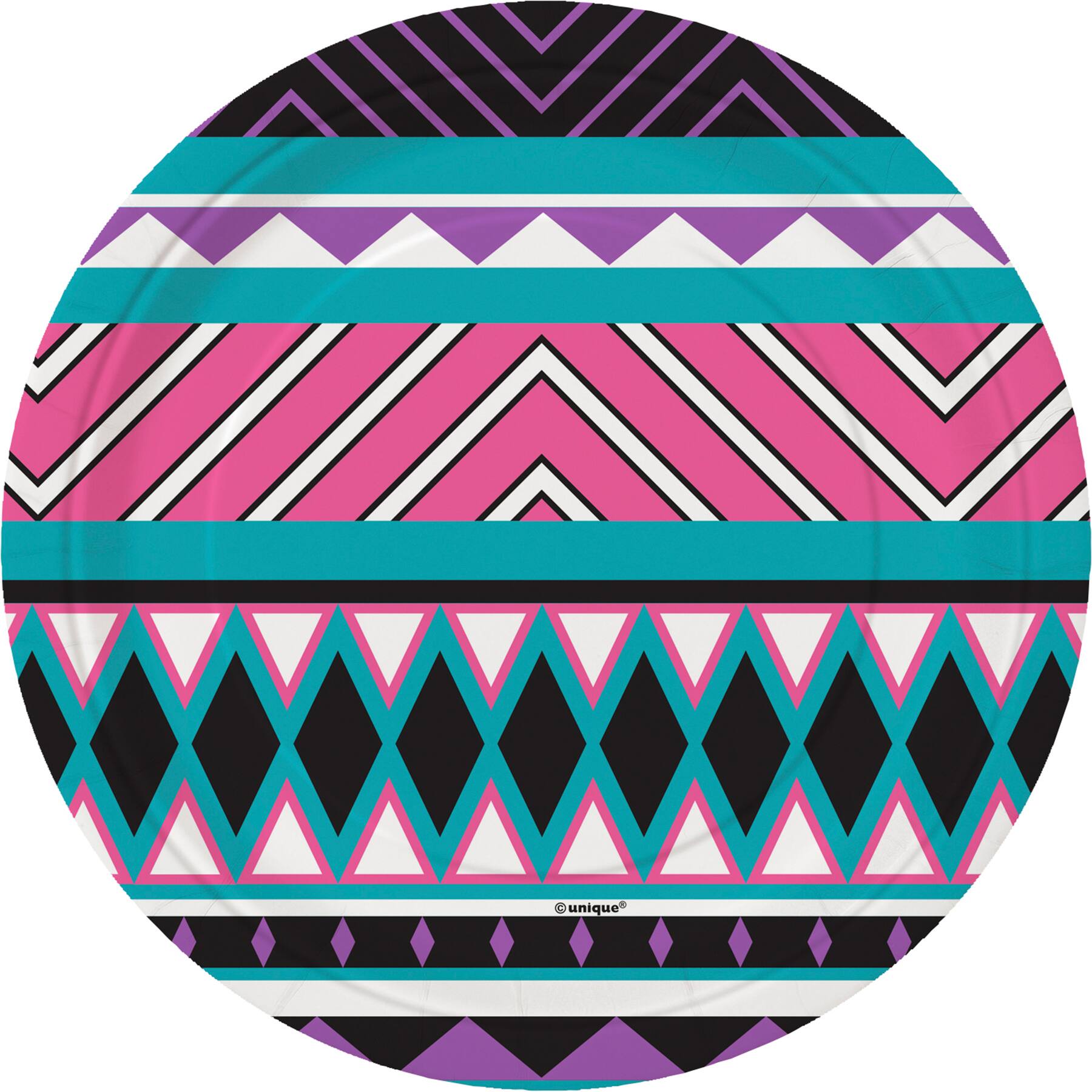 Aztec Teal Tribal Print Cake Plates Girls Birthday Party Supplies