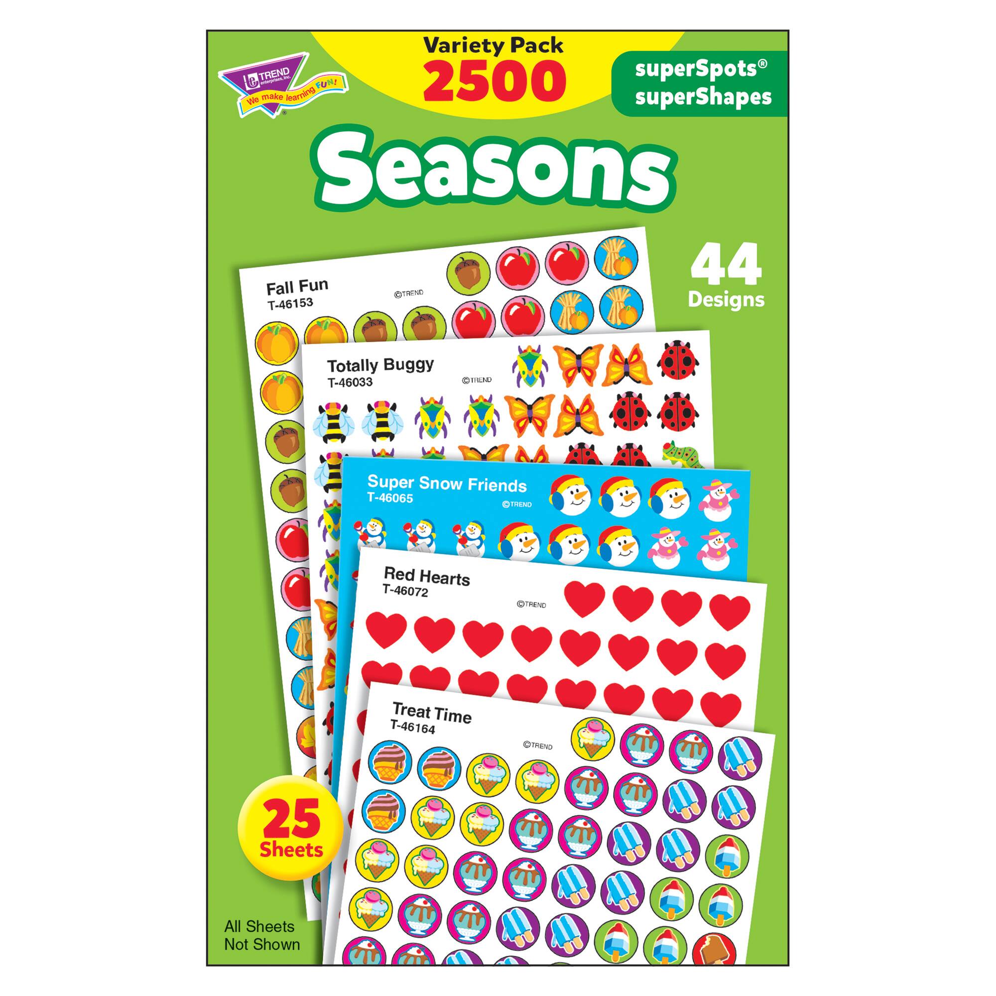 Trend Enterprises® superSpots® superShapes 7/16” Seasons Stickers, 3 Pack Bundle