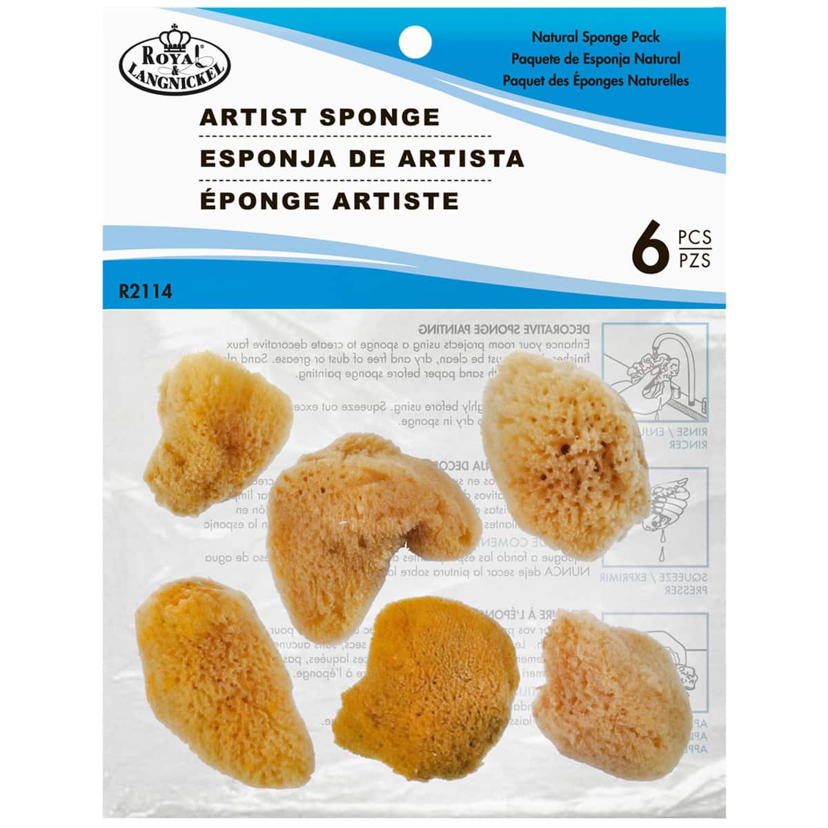 12 Packs: 6 ct. (72 total) Royal & Langnickel® Natural Sea Silk Sponge Set