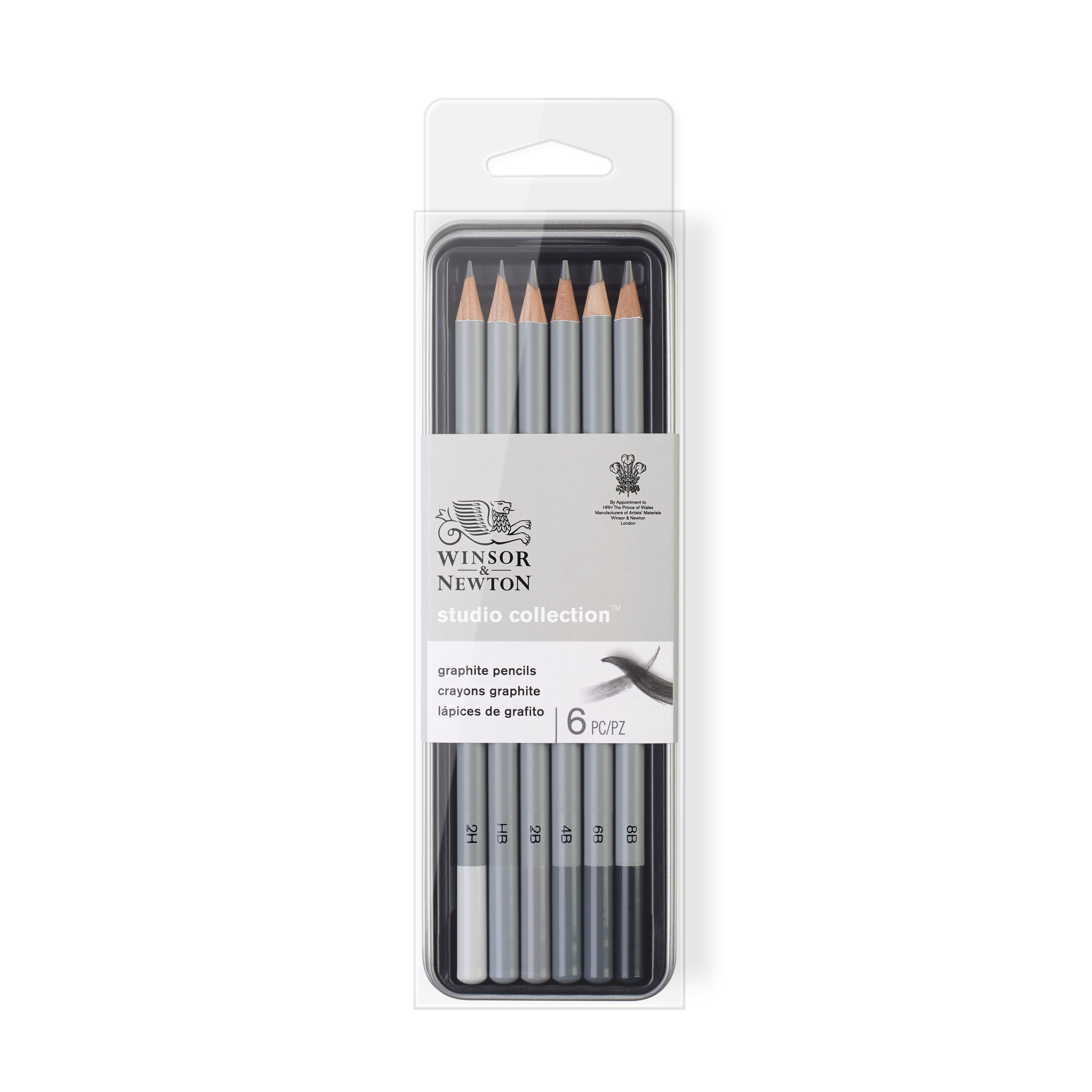 6 Packs: 6 ct. (36 total) Winsor &#x26; Newton&#x2122; Studio Collection&#x2122; Graphite Pencil Tin Set