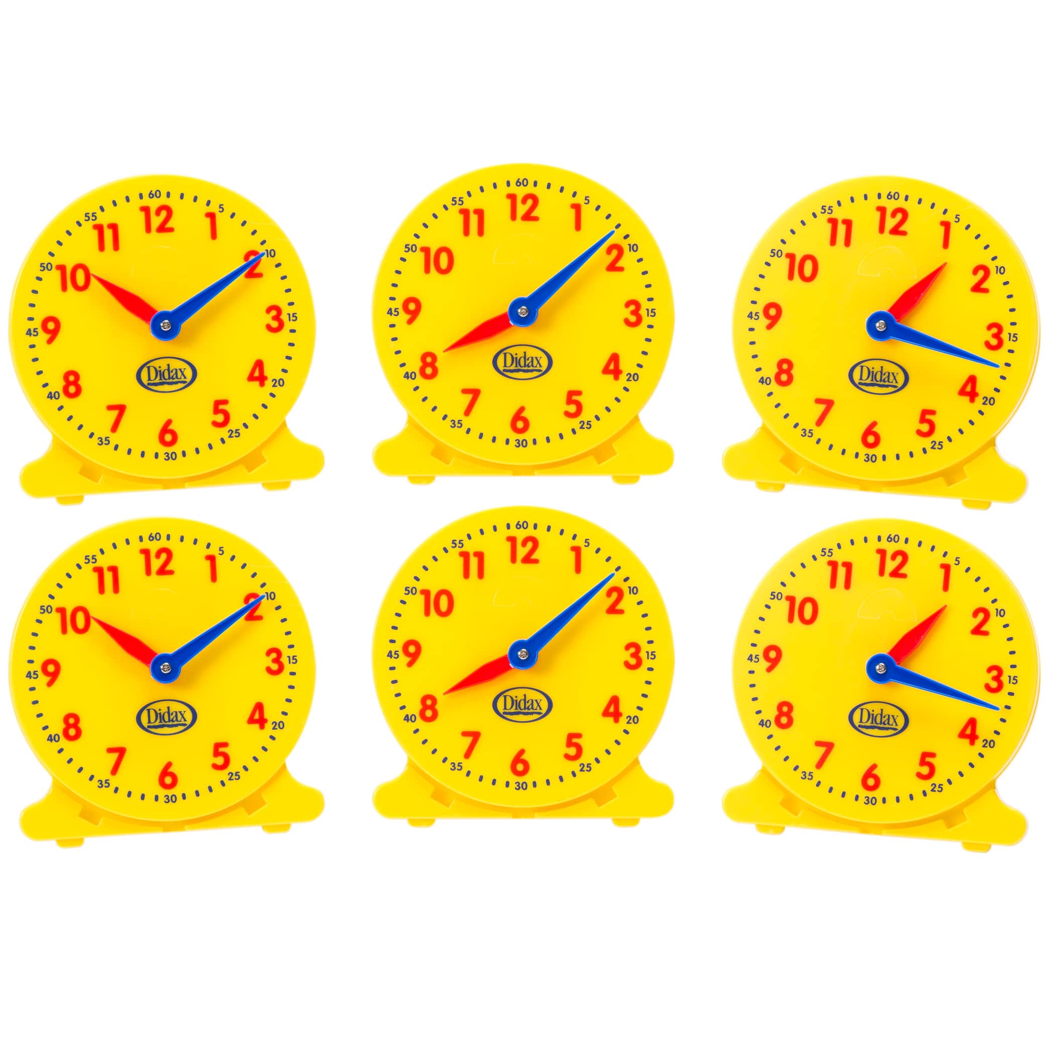 Didax 5&#x22; Student Clocks, Set of 6