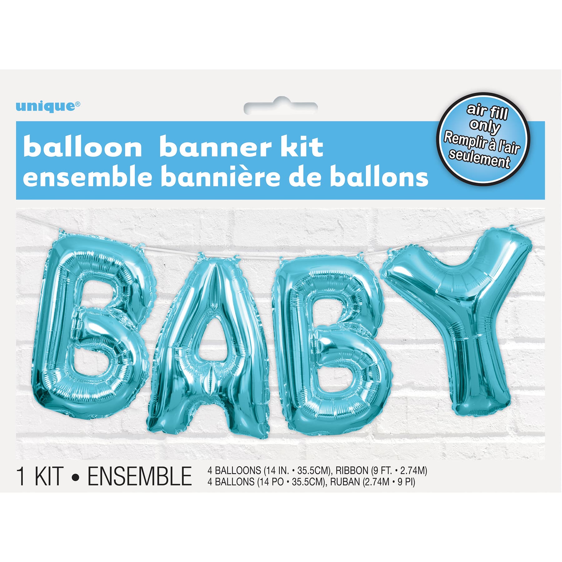 Foil Blue Baby Balloon Word Banner Kit Boy Baby Shower Decorations