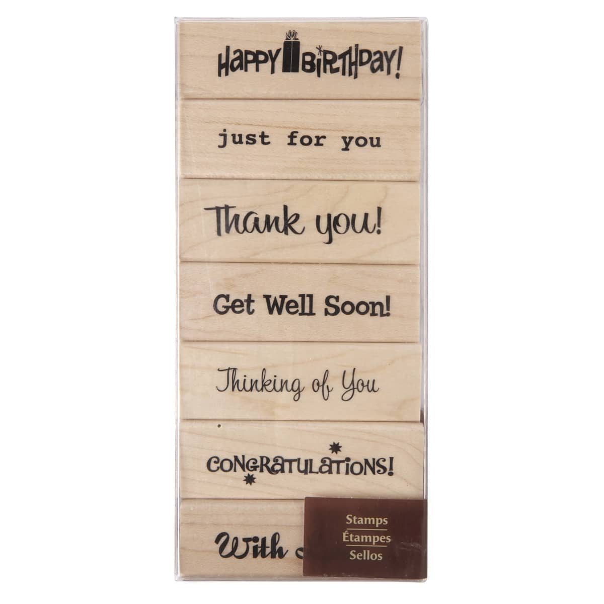 6 Pack: Greetings Wood Stamp Set by Recollections™