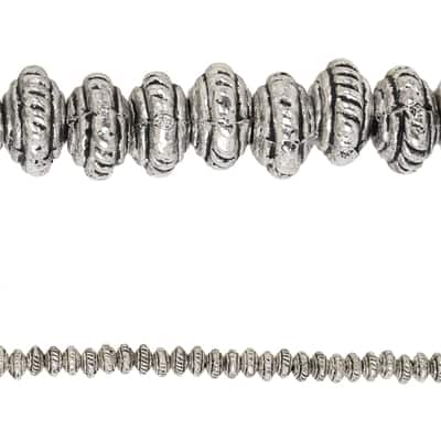 Silver Plated Metal Rondelle Beads, 5mm by Bead Landing™ image