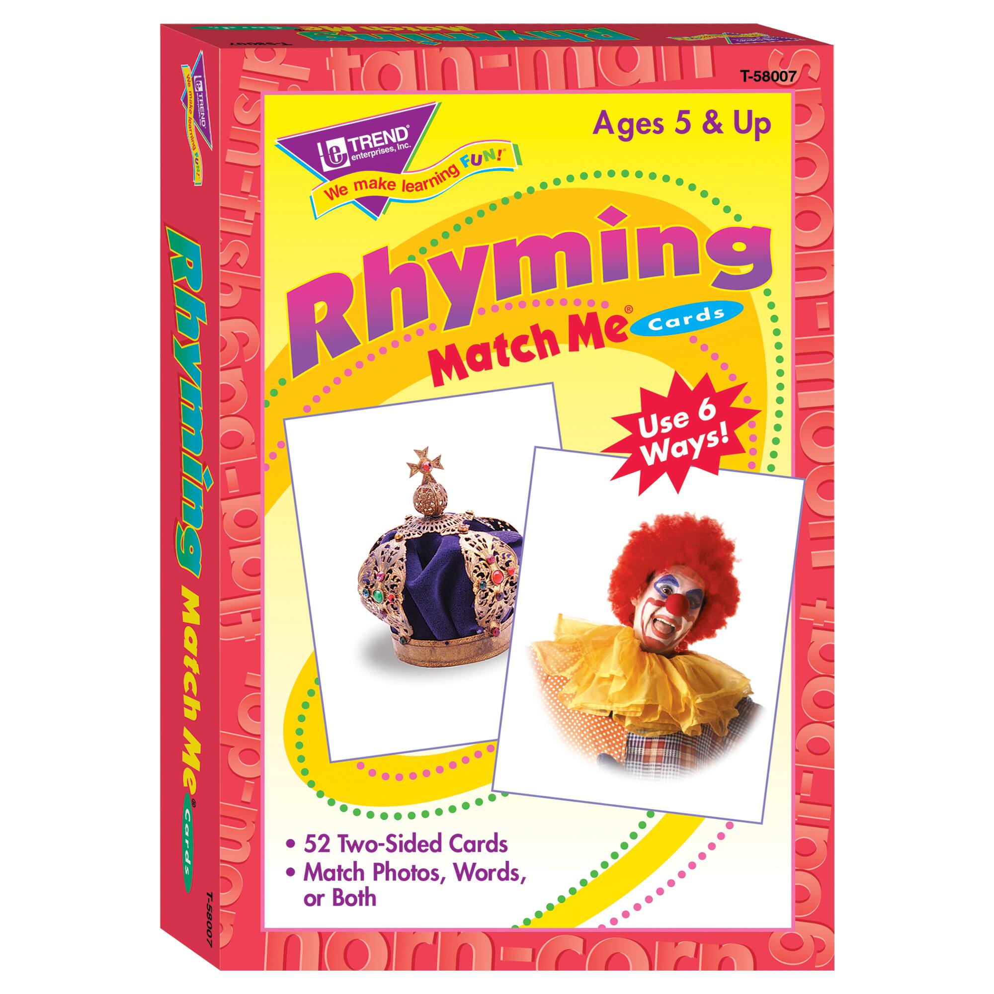 Rhyming Words Match Me&#xAE; Cards, 6 Sets