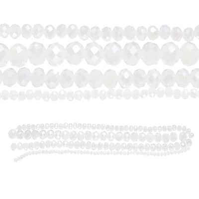 White Faceted Glass Rondelle Beads by Bead Landing™ image