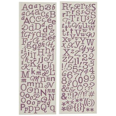 Sticko Alphabet Stickers - Script Sweetheart Small Glitter Blue