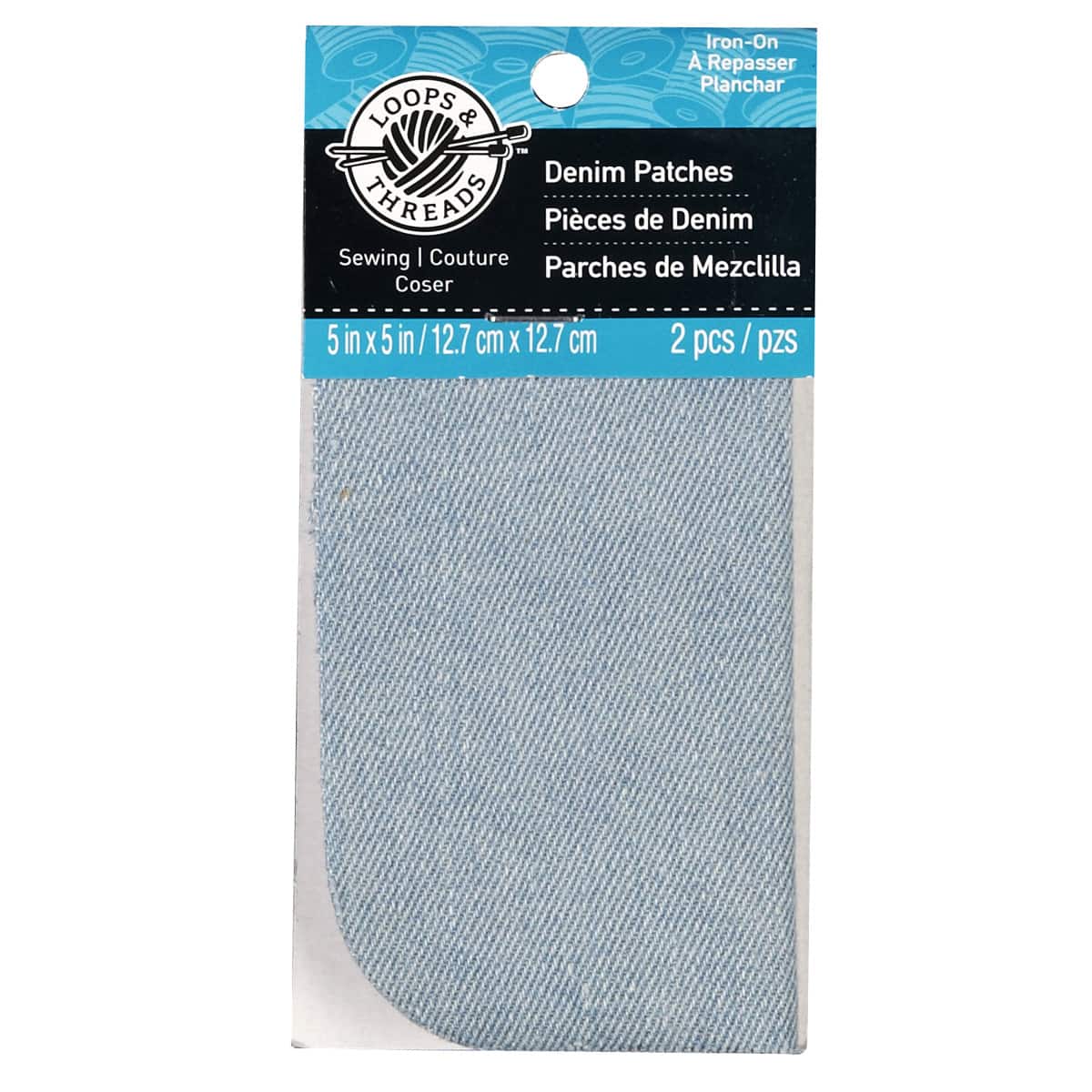 24 Packs: 2 ct. (48 total) Stonewashed Denim Patches by Loops & Threads™