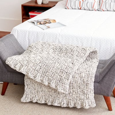 Bernat Blanket Tweeds Yarn Ivory Tweed