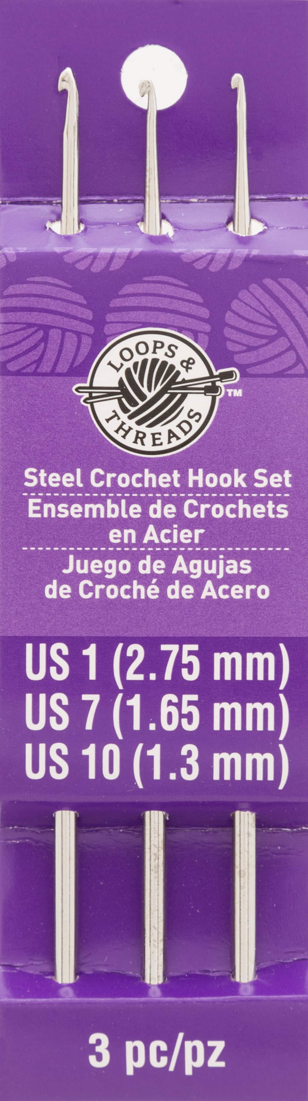 Loops & Threads 1/7/10 Steel Crochet Hook Set - each
