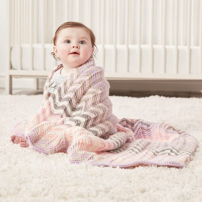 Caron® Baby Cakes™ Shaded Chevrons Knit Baby Blanket | Projects | Michaels