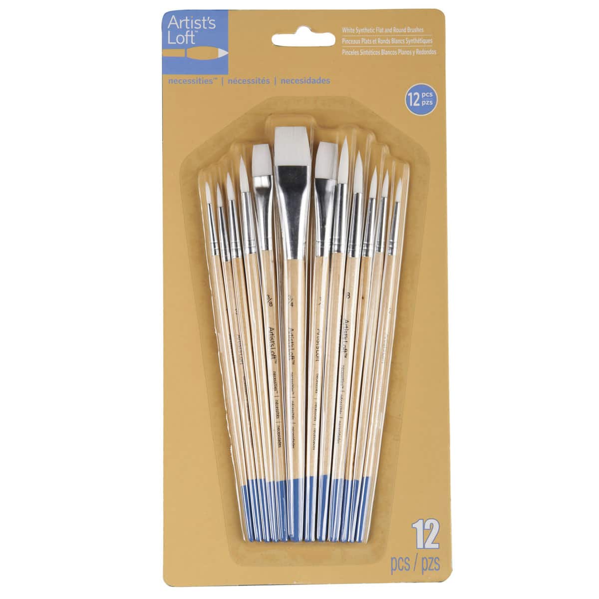 White Synthetic Flat & Round Brushes by Artist's Loft® Necessities™