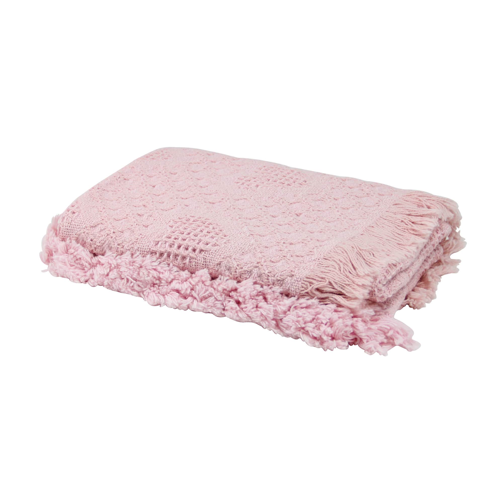 Heart Honeycomb Baby Afghan Throw Blanket, Pink