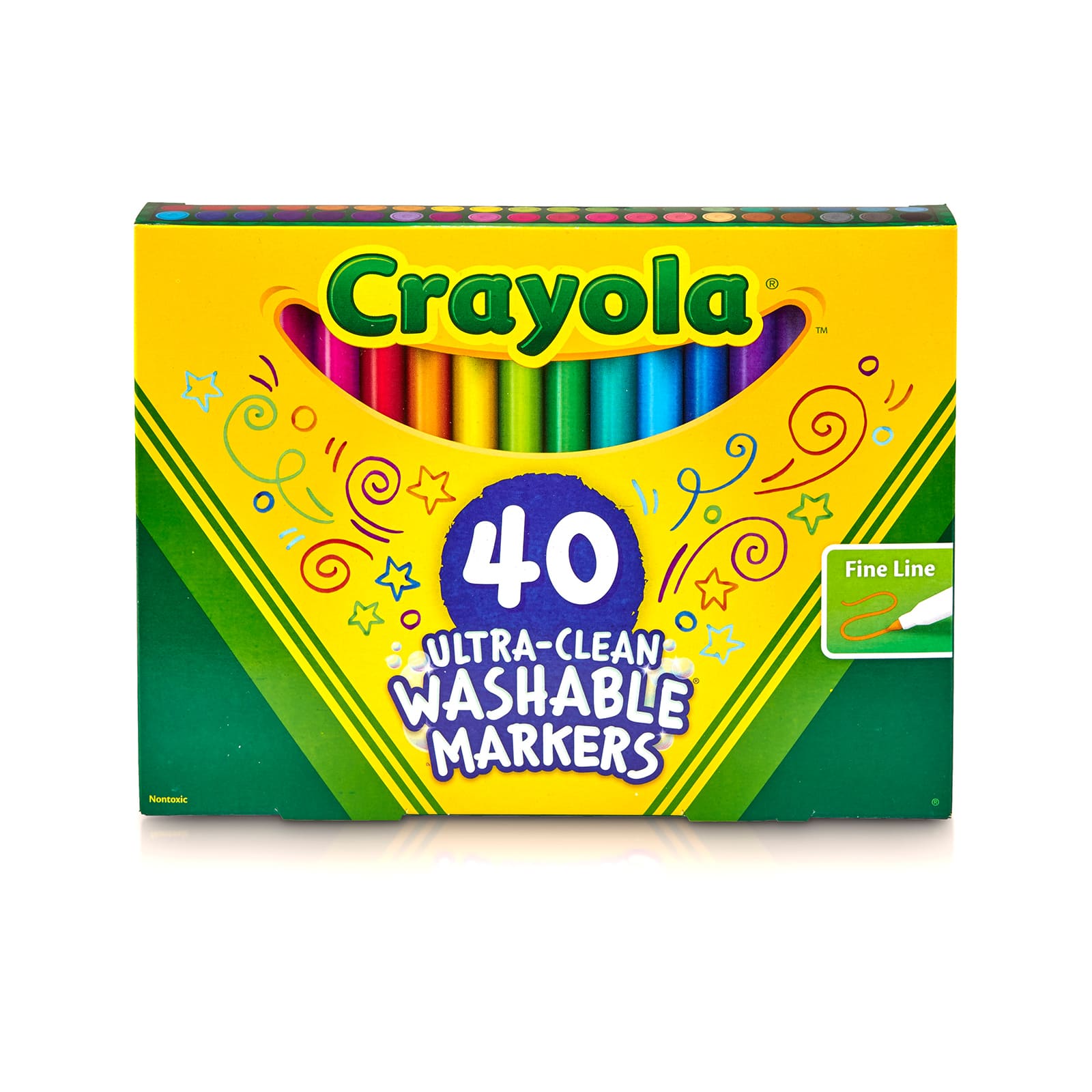 Crayola Ultra-Clean Washable Fine Line Markers, Back to School Supplies,  Teacher Supplies, 20 Ct