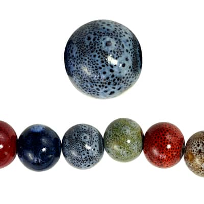 Bead Gallery® Ceramic Round Beads, Multicolor image