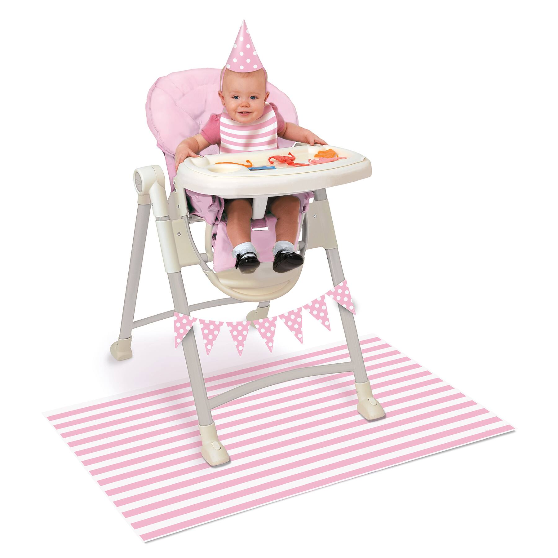 Pink First Birthday High Chair Kit 1st Birthday Party Decorations