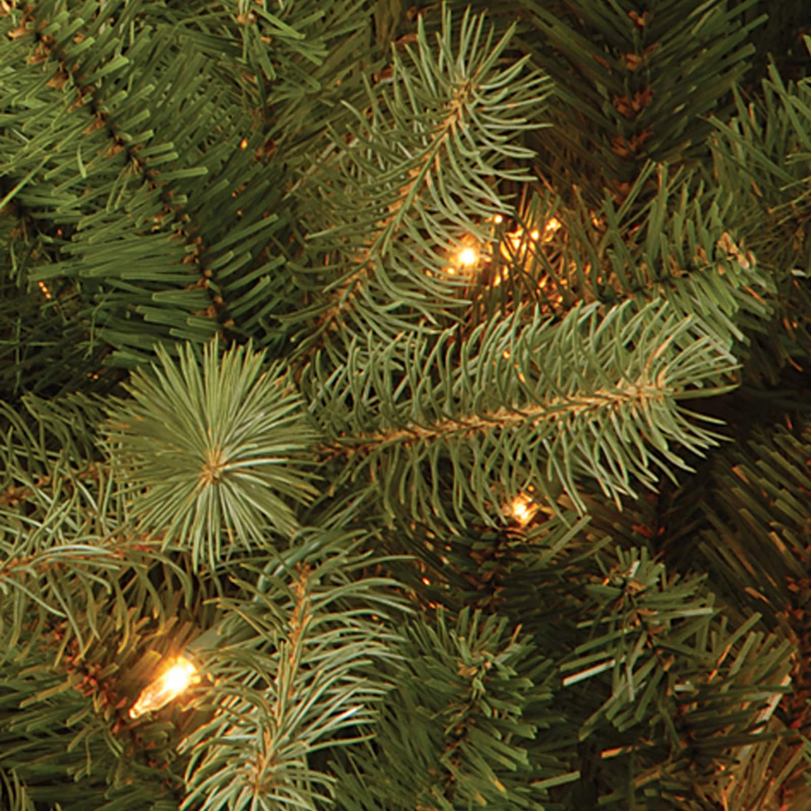 12 ft. Pre-lit Feel Real&#xAE; Downswept Douglas Fir Pencil Artificial Christmas Tree, Dual Color&#xAE; LED Lights
