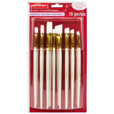 White Taklon Super Value Paintbrush Pack By Craft Smart® image