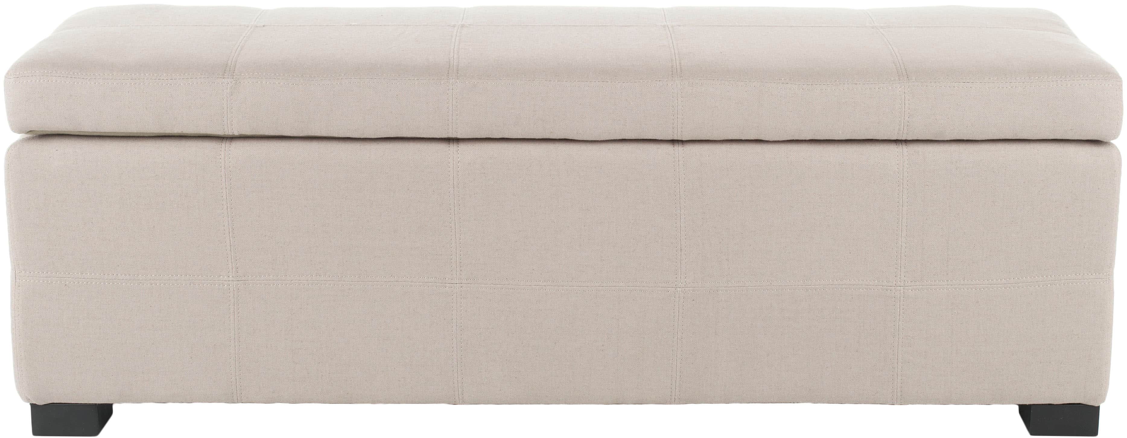 Madison Large Storage Linen Bench in Beige