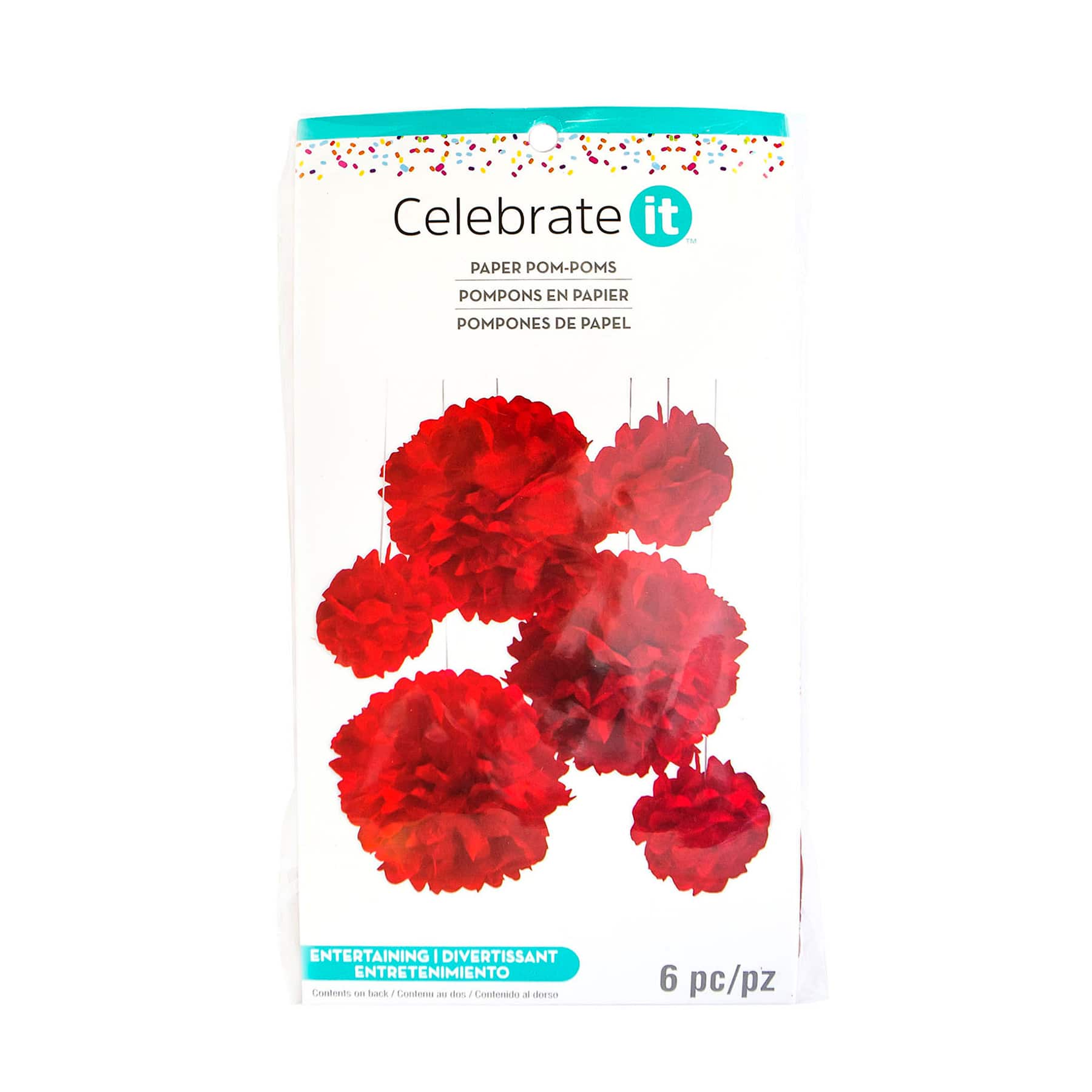 Red Paper Pom Poms By Celebrate It&#x2122;