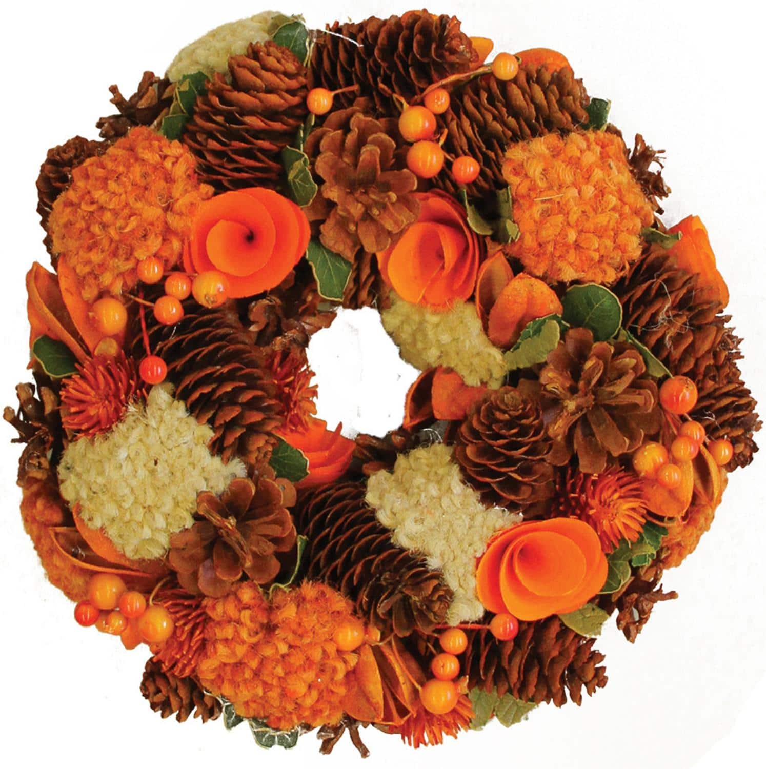 10" Autumn Harvest Hydrangea & Berry Artificial Floral Wreath