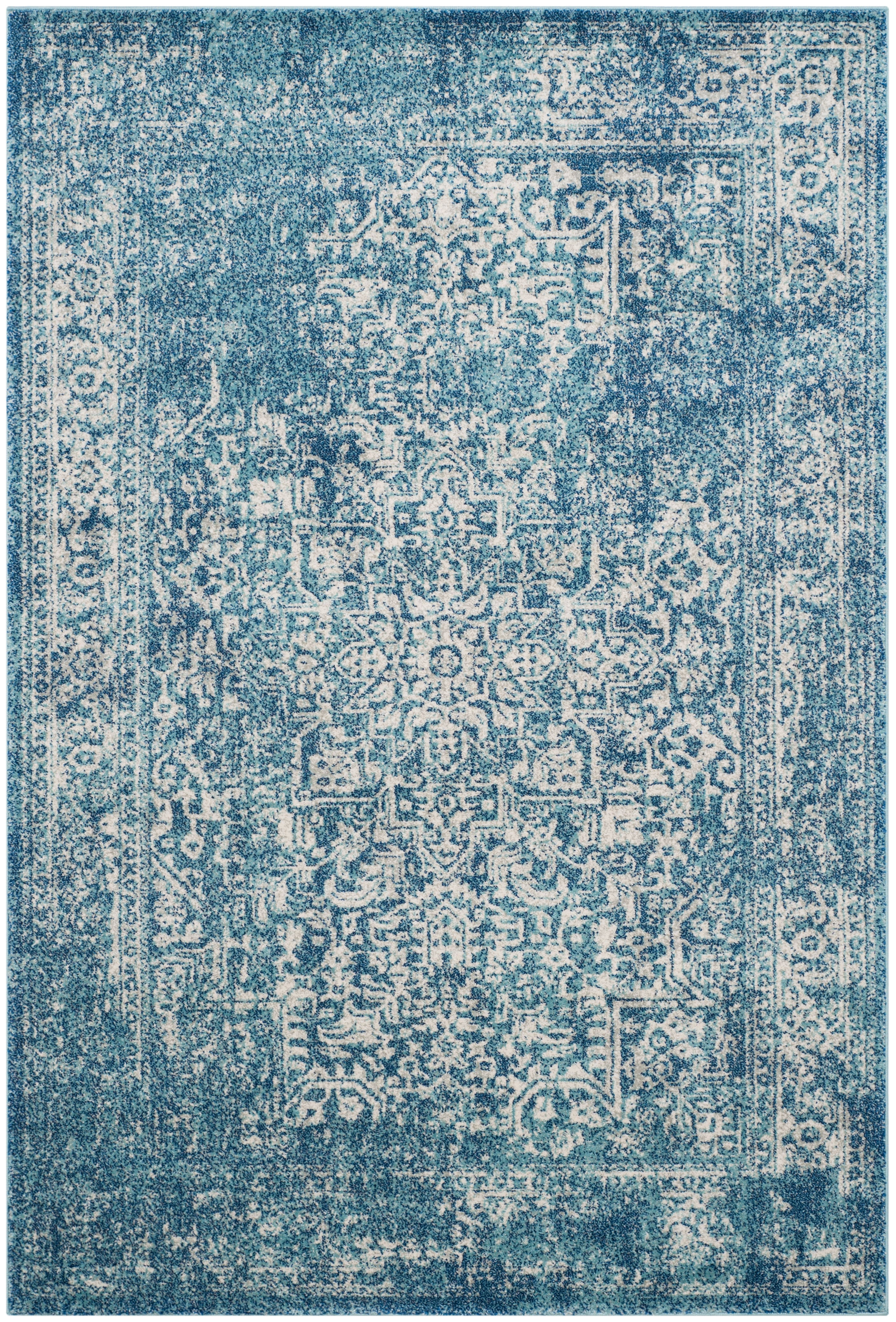 Evoke Distressed Border 4&#x27; X 6&#x27; Area Rug