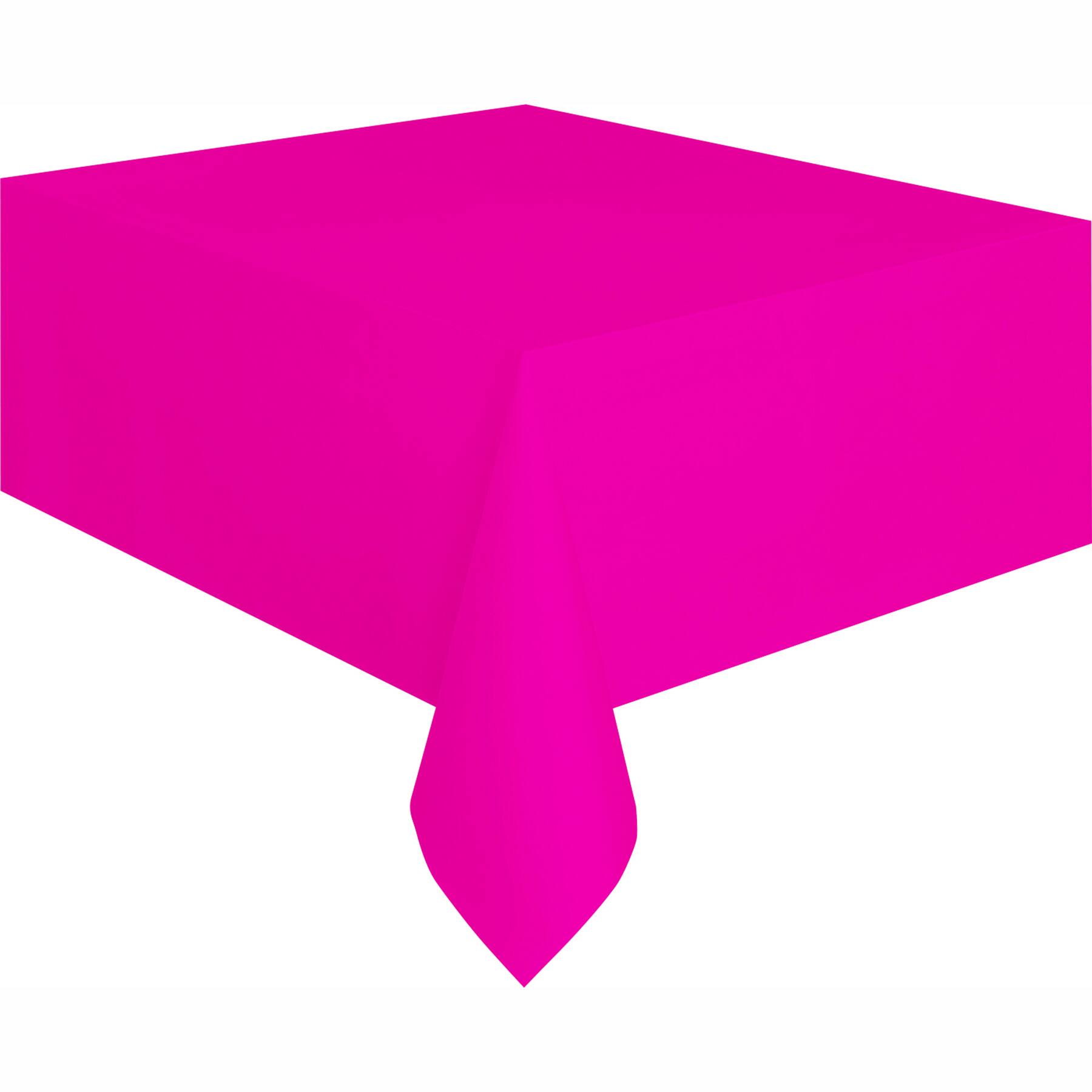 Pink Plastic Table Cover | Neon Pink Party Decorations