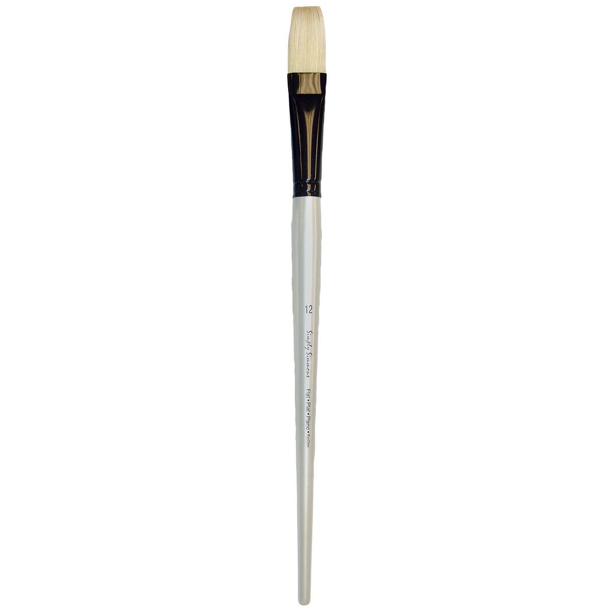 Simply Simmons Long Handle Bristle Flat Brush