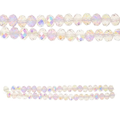 Aurora Borealis Pink Glass Faceted Rondelle Beads, 10mm by Bead Landing™ image