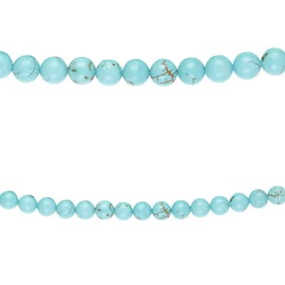 Turquoise Dyed Howlite Round Beads, 6mm by Bead Landing™ image