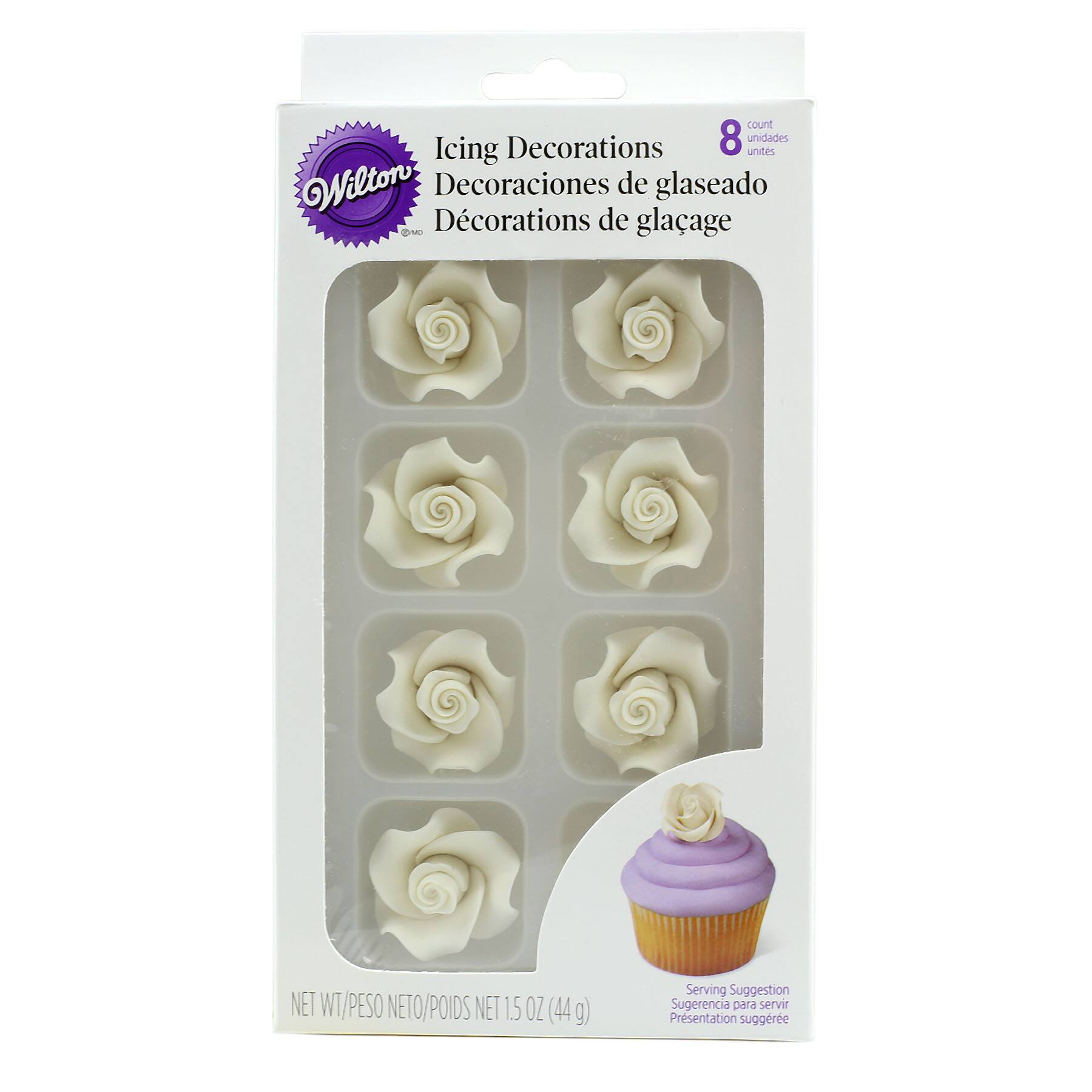 Wilton White Rose Icing Decorations Medium