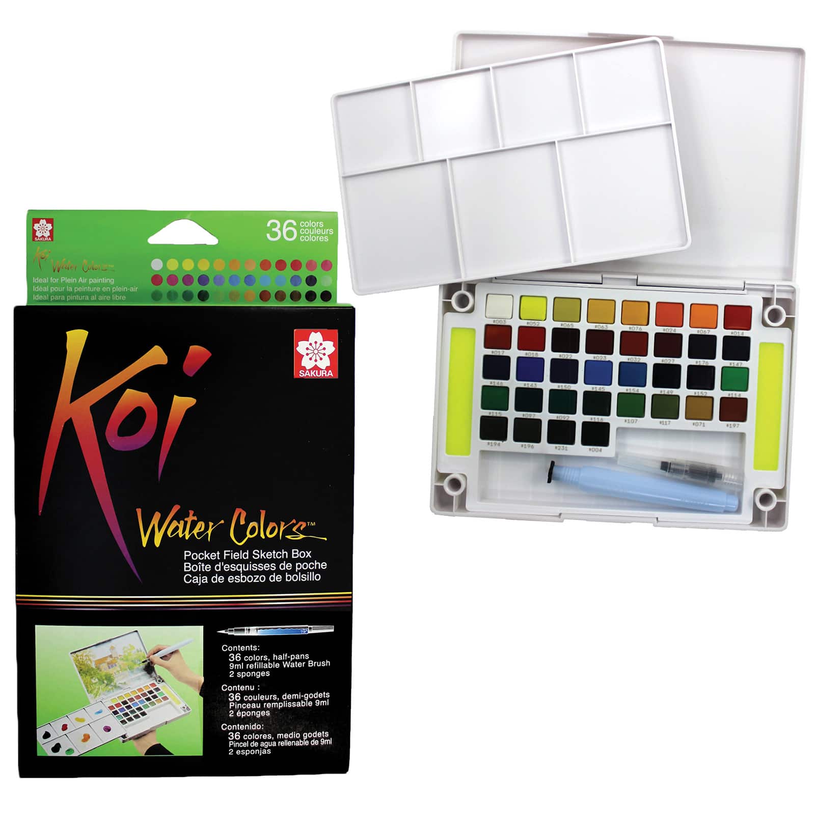 Koi&#xAE; Water Colors&#x2122; Pocket Field Sketch Box, 36 Colors