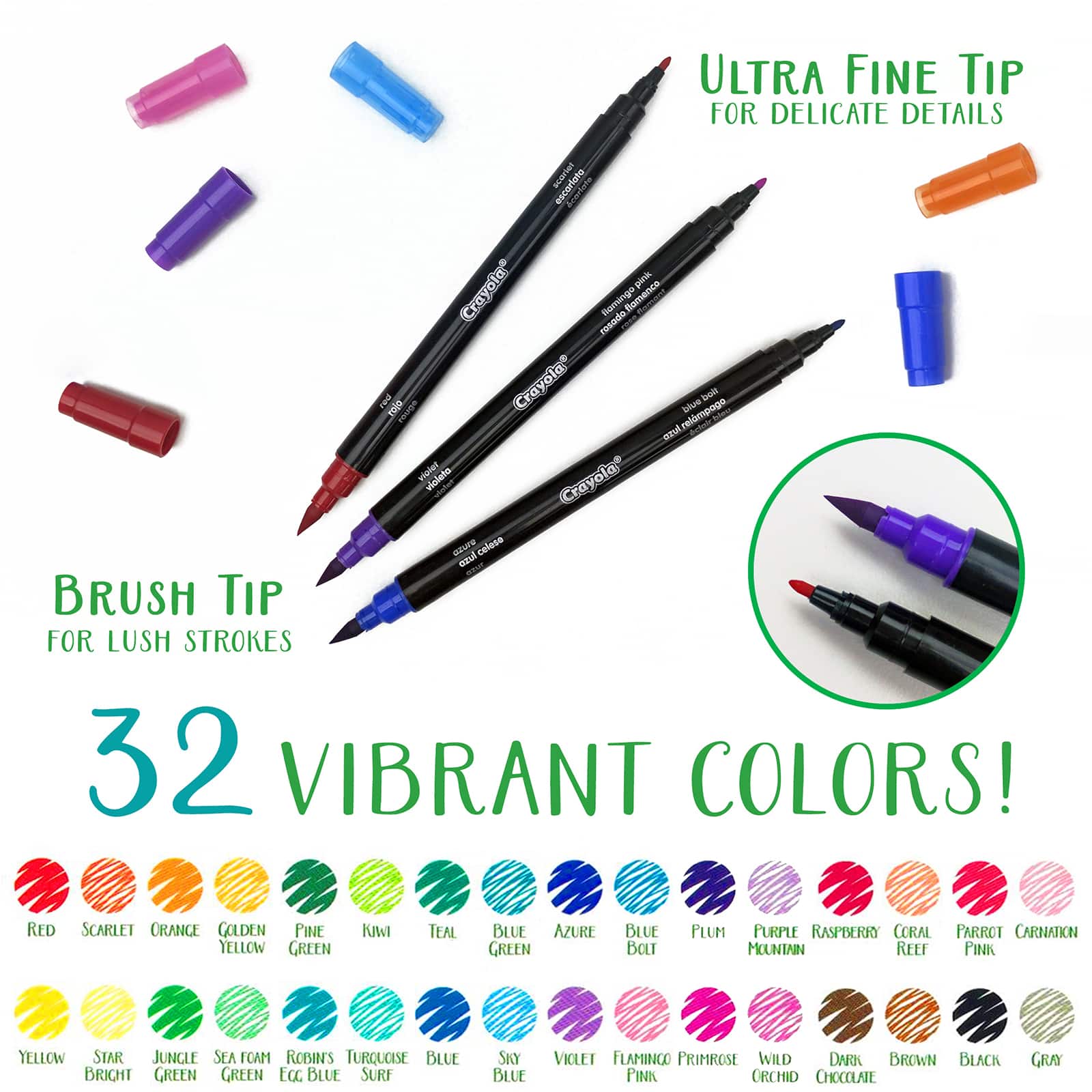Crayola&#xAE; Signature&#x2122; Brush &#x26; Detail Dual-Tip Markers