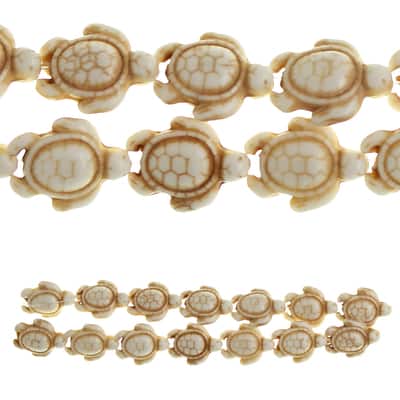 White & Green Reconstituted Stone Tortoise Beads, 18mm by Bead Landing™ image
