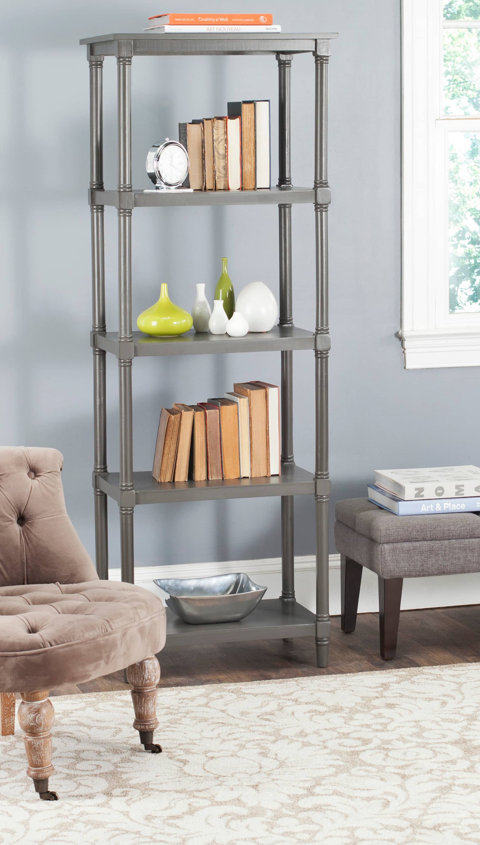 Odessa Bookcase in Grey