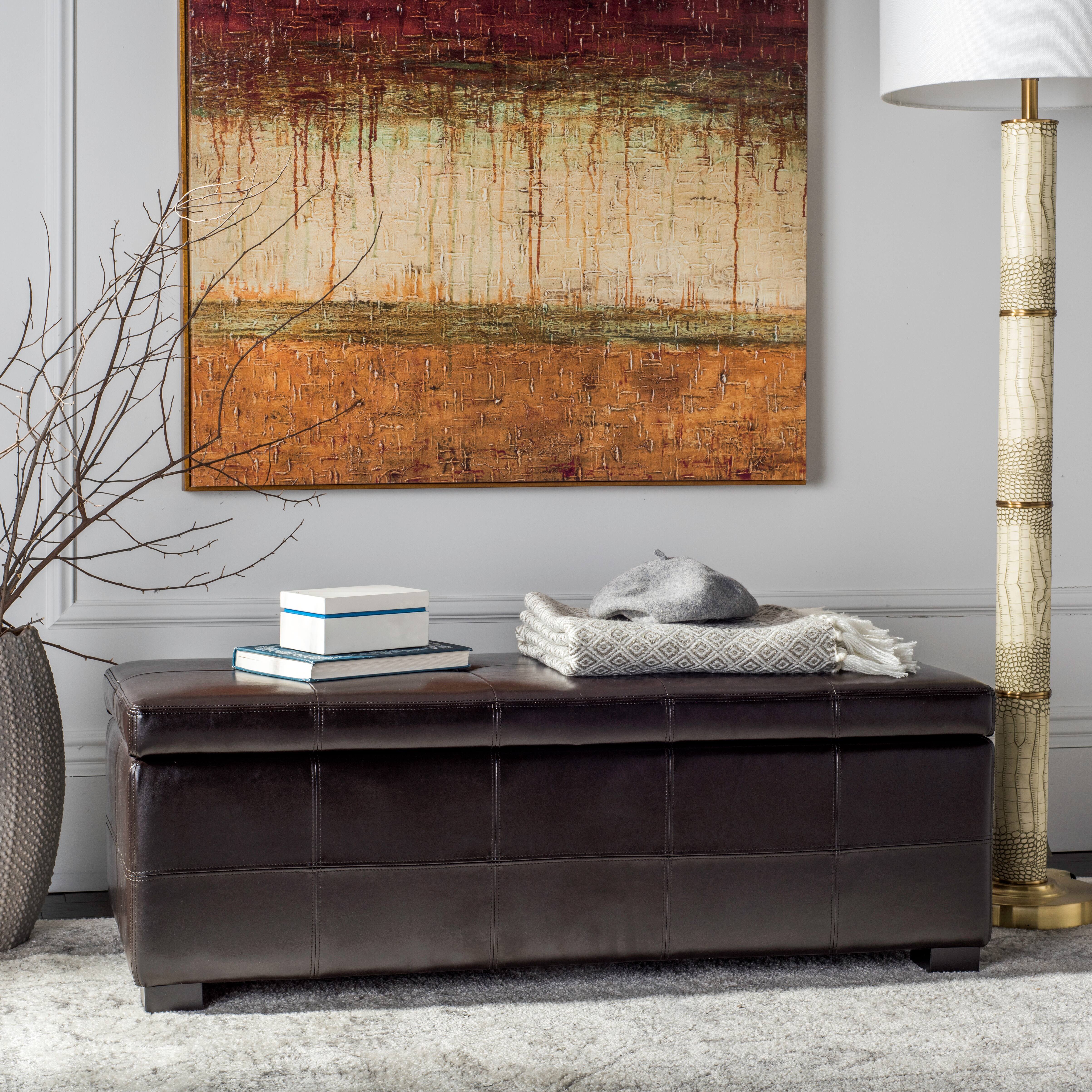 Maiden Large Tufted Storage Bench in Brown