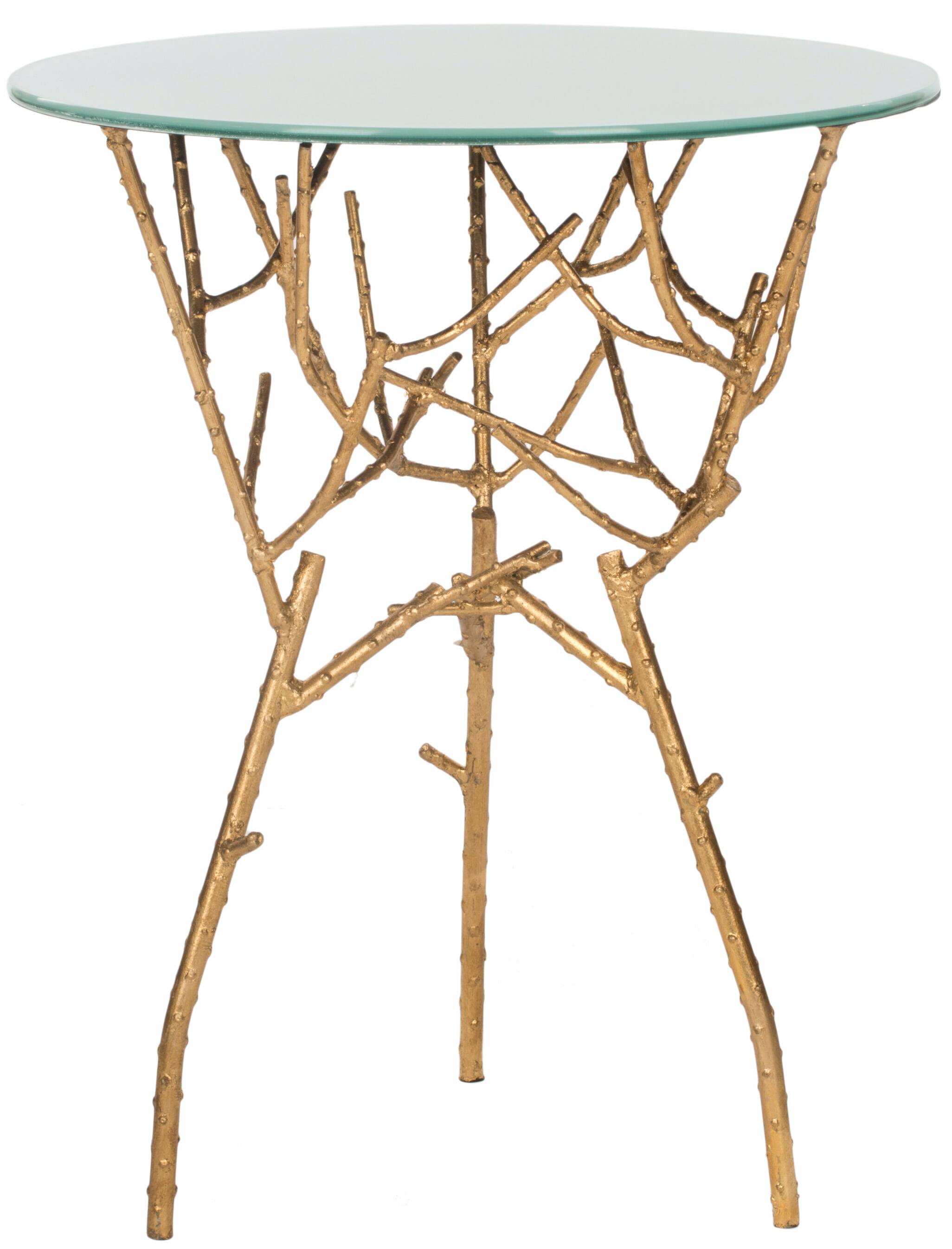 Tara Accent Table in Gold & White