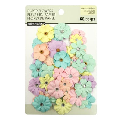 Pastel Mini Paper Flower Embellishments By Recollections™ image