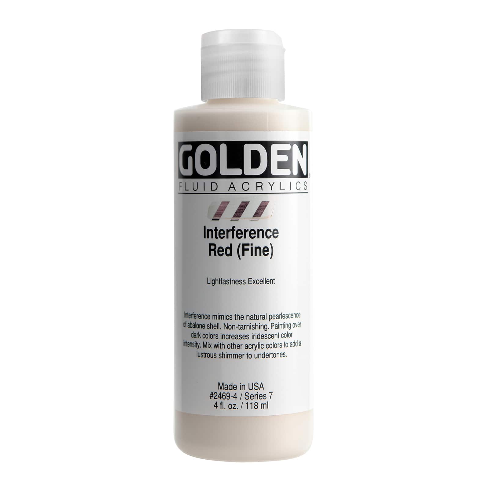 Golden Fluid Interference Acrylics 4 oz Paint in Interference Red (Fine)